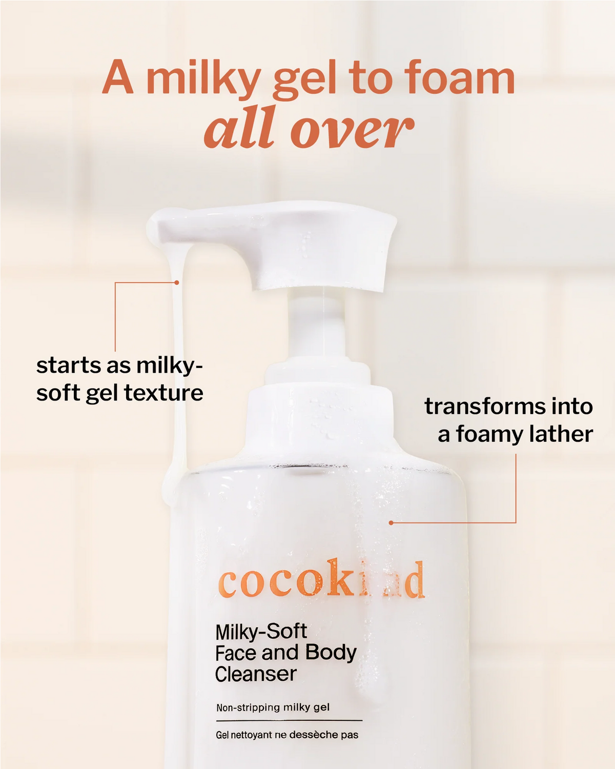 milky-soft face and body cleanser