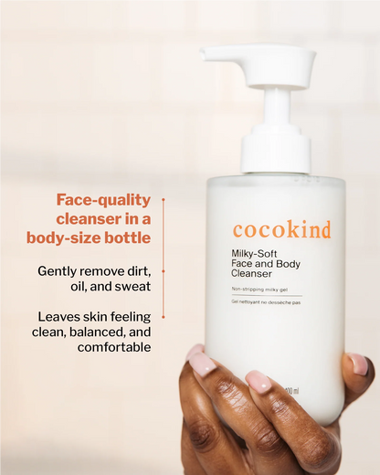 milky-soft face and body cleanser
